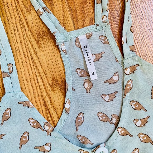 Zinga - Mint Green & Cute Birdie Tank Top M - Picture 4 of 10